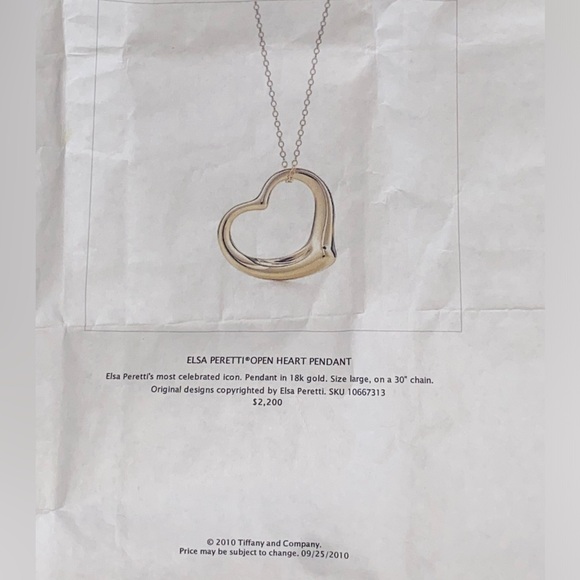 Tiffany 18k Gold Elsa Peretti XL Open Heart Necklace - Picture 10 of 12